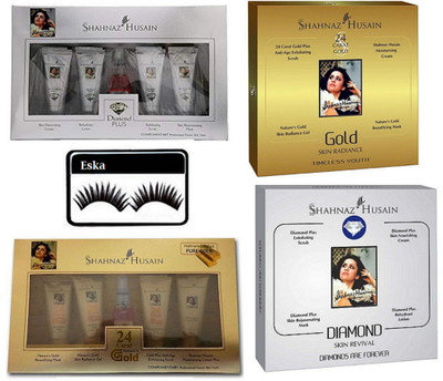

eska Eyelashes With Shahnaz Hussain Gold & Diamond Facial Kit(Set of 5)