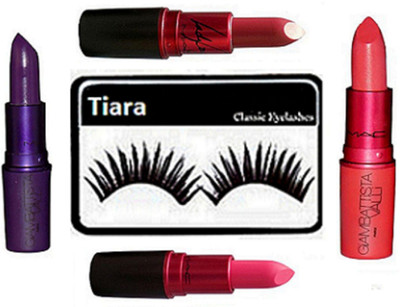 

tiara Eyelashes , Mac Giambattista Valli Pack Of 2 , Lady gaga Lipstick Pack Of 2(Set of 5)