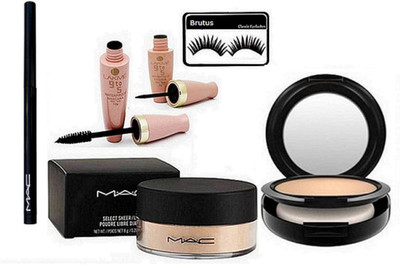 

BRUTUS Eyelashes,select sheer Loose Powder, Liner With &2 Mascara , Studio Fix Compact(Set of 6)
