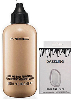 

Dazzling Silicon Puff & Face And Body Foundation(Set of 2)