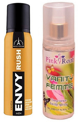 

Pink Root VANITY FEMME MIST 200ML WITH ENVY RUSH DEO 120ML(Set of 2)
