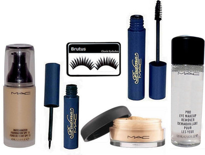 

BRUTUS Eyelashes, MatchMaster Foundation, Select Sheer Loose Powder, Padma Eyeliner & Mascara, Mineralize Charged Water Cleaner Nettoyant Eye Makeup Remover(Set of 6)