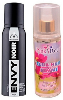 

Pink Root CLUB NUIT FEMME MIST 200ML WITH ENVY NOIR DEO 120ML(Set of 2)