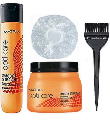 

professional kit Hair Brush , Matrix Opti Care Smooth Straight Shampoo , Spa & shower cap(Set of 4)