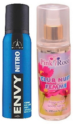 

Pink Root CLUB NUIT FEMME MIST 200ML WITH ENVY NITRO DEO 120ML(Set of 2)