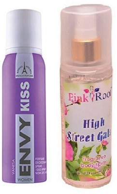 

Pink Root HIGH STREET GALS MIST 200ML WITH ENVY KISS DEO 120ML(Set of 2)