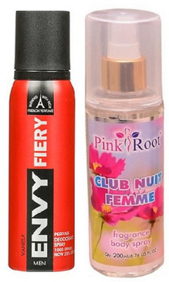 

Pink Root CLUB NUIT FEMME MIST 200ML WITH ENVY FIERY DEO 120ML(Set of 2)