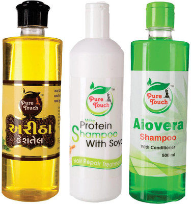 

pure touch Aritha oil, Milky, Aloevera Shampoo(Set of 3)