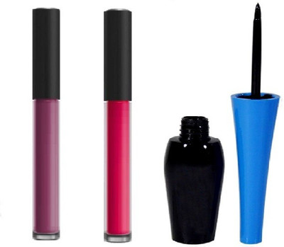 

Vedy Black Eyeliner with Pink and Maroon lipstick(Set of 3)