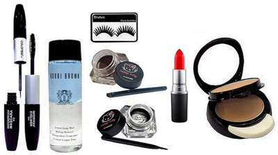 

brutus Eyelashes, Two Way Compact, Hello Kitty Two Eyeliner, Matte Finish Lipstick, Colorbar 2 in 1 Mascara & Eyeliner, Bobbi Brown Instant Longwear Makeup Remover(Set of 6)