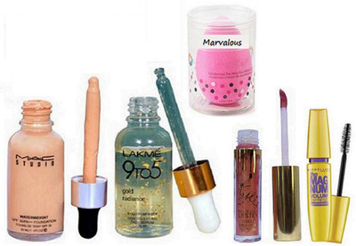 

marvalous Sponge Puff,Mac Studio Waterweight spf 30, 9to5 Face Serum, Volume Express Water Prof Mascara, Kylie Liquid Lip Gloss(Set of 5)