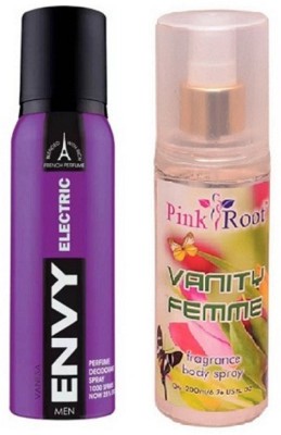 

Pink Root VANITY FEMME MIST 200ML WITH ENVY ELECTRIC DEO 120ML(Set of 2)