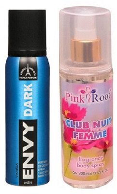 Pink Root CLUB NUIT FEMME MIST 200ML WITH ENVY DARK DEO 120ML(Set of 2)