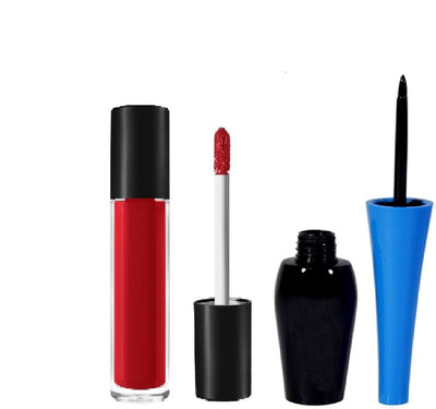 

Vedy New Matte Red Brush lipstick with Eyeliner(Set of 2)