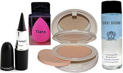 

tiara Spounge Puff , Compact , Stick Kaj. , Bobbi Brown Long Wear Makeup Remover(Set of 4)
