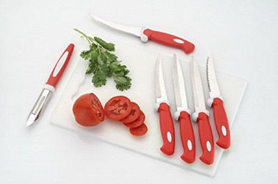 

Jen 7-pcs Cutting Utility Combo (KCB-003) KCB-003 Red, White Kitchen Tool Set(Red, White)