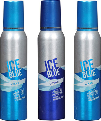 

Arochem ICE BLUE WAVE-2 & ICE BLUE OCEAN COMBO DEODORANT NEW LATEST COMBO PACK OF 3 200 ML BOTTLE PURE PERFUME NO ALCOHOL DYNAMIC BODY SPRAY PACK OF 3 Body Spray - For Men & Women(600 ml, Pack of 3)