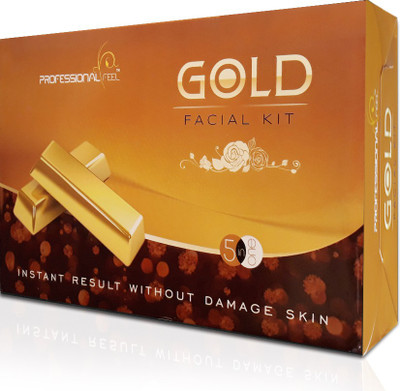 

Professional Feel Gold Facial Kit, Way To Use Facial Kit, Fairness, Whitening Skin, Skin Glow Instant Result Without Damage Skin (Set Of 5) 820 g