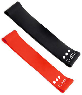 

Vinto Exercise Resistance Loop Band Set Of 2 BANDS (HEAVY & X-HEAVY) WEIGHT LOSS PROGRAM Resistance Band(Red, Black, Pack of 2), Black;red