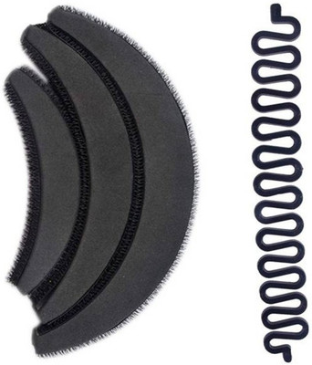 

KashQueen Set of 3 Black Hair Puff Maker with 1 Ponytail Choti Maker Hair Accessory Set(Black)