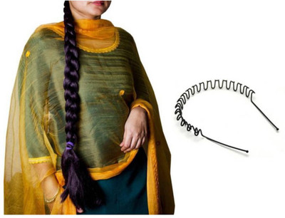 

KashQueen Black 42Inchs Hair Choti with Zig Zag Hair Band Braid Extension(Black)