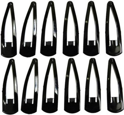 

KashQueen Set of 12 Black Big Sizes Hair Clips for Womens Tic Tac Clip(Black)