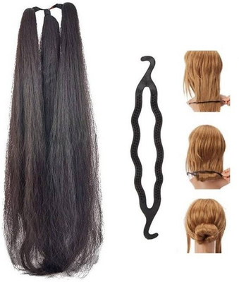 

KashQueen 42Inchs Black Hair Extenshion/Bridal Choti with 1 Bun/Juda Maker for Womens Braid Extension(Black)
