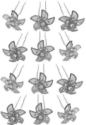 

EKAN Stylish Hair Pins for Girls Wedding, Party and Casual Wear Use, Set of 12, Pack of 1 Hair Pin(Silver)