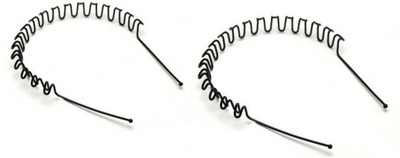 KashQueen Set of 2 Zig Zag Hair Bands for womens Hair Accessory Set(Black)