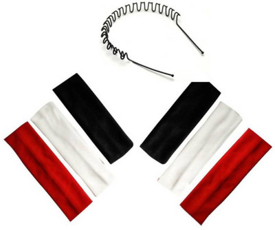 

KashQueen Set of 6 Multicolor Fabric Hair Bands with 1 Black Hair Band Head Band(Multicolor)
