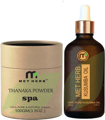 

metherb Thanaka powder 100 g & kusumba oil 100ml for permanent hair removal Eco Friendly packing Cream(200 g)