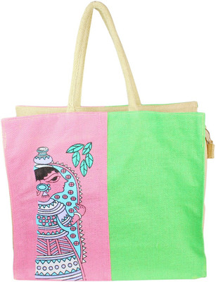 

Neska Moda Hand-held Bag(Green, Pink)