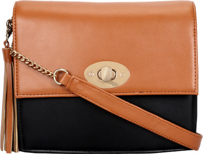 

Berrypeckers Sling Bag(Tan, Black), Black;tan