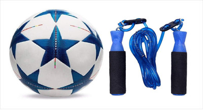

Aks Blue star Football Size-5 + Jumping Rope Football Kit