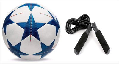 

Aks Blue star Football Size-5 +Jumping Rope Football Kit