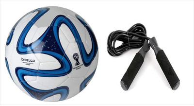 

Aks Blue brazuca Football+ jumping rope Football Kit
