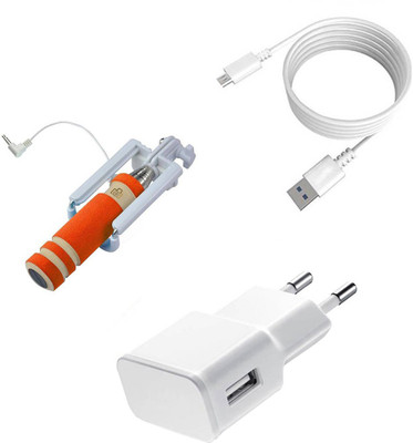 DAKRON Wall Charger Accessory Combo for Vivo V7 Plus(White)