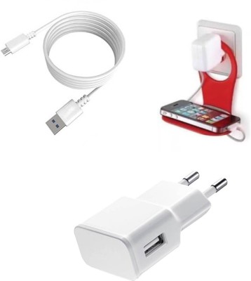 DAKRON Wall Charger Accessory Combo for Vivo V7 Plus(White)