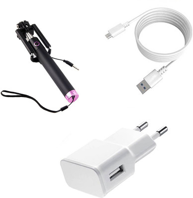 DAKRON Wall Charger Accessory Combo for Vivo V7 Plus(White)