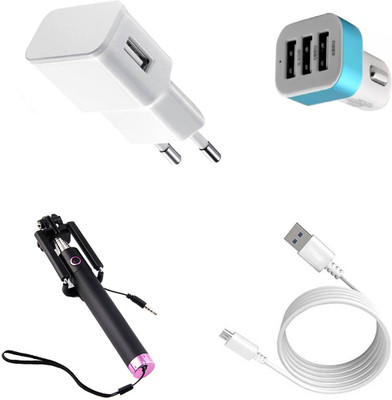 SARVIN Wall Charger Accessory Combo for Vivo V7 Plus(White)