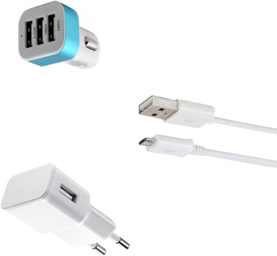 DAKRON Wall Charger Accessory Combo for Vivo V7(White)