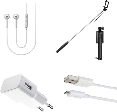 DAKRON Wall Charger Accessory Combo for Vivo V7(White)