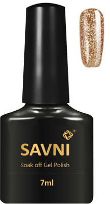 

savni Soak off uv gel glitter nail polish 89 for nails Golden