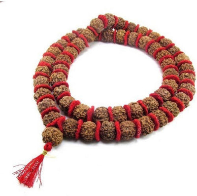 Divine Jyotish 5 Mukhi Rudraksha Mala Kantha 32+1 beads Beads Dori Chain
