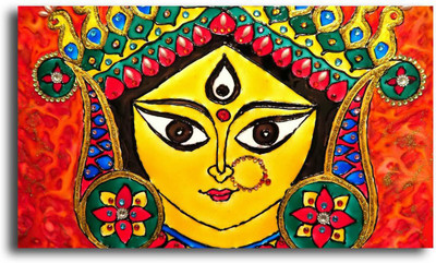 PIXELARTZ Canvas Painting - Maa Durga - Modern Art - Relgious Canvas Art (35 X 21) - Without Frame Digital Reprint 21 inch x 35 inch Painting(Without Frame)