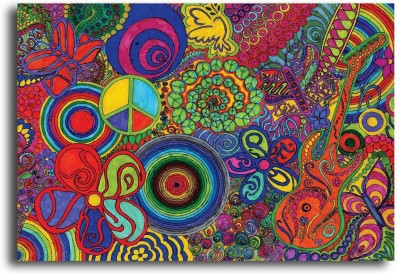 PIXELARTZ Canvas Painting - Psychedelic Art Of 60s (35 X 24) - Without Frame Digital Reprint 24 inch x 35 inch Painting(Without Frame)