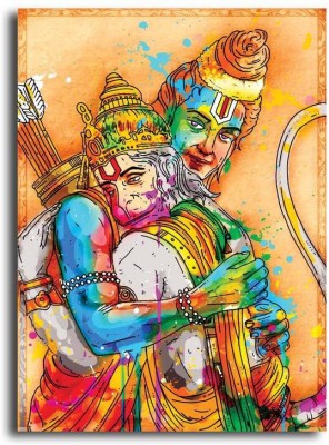 PIXELARTZ Canvas Painting - Sri Ram - Jai Hanuman - Abstract Relgious Canvas (25 X 35) - Without Frame Digital Reprint 35 inch x 25 inch Painting(Without Frame)