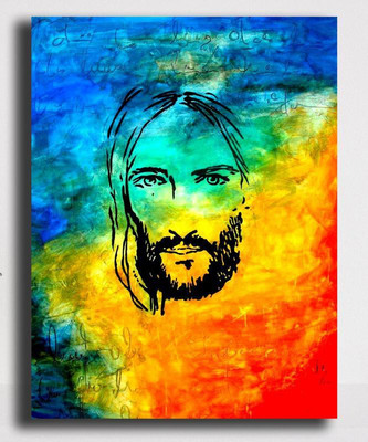 PIXELARTZ Canvas Painting - Abstract Painting Of Jesus (10 X 12) - Without Frame Digital Reprint 12 inch x 10 inch Painting(Without Frame)