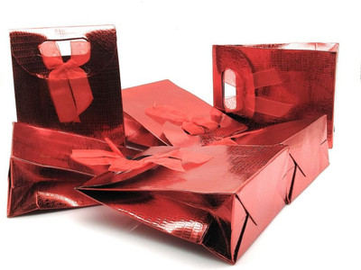 

Satyam Kraft Solid Party Bag(Red, Pack of 6)