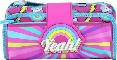 

Smily Kiddos Utility Pencil Case Flowers Art Polyester Pencil Box(Set of 1, Pink)